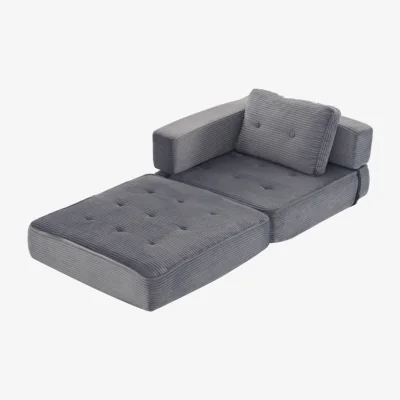 The Range Convertible Fold-Out Sofa Bed with Pillow - Grey