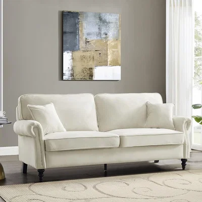 The Range Reggie 3 Seater Sofa Bed Velvet Fabric With Matching Cushions - Cream Velvet