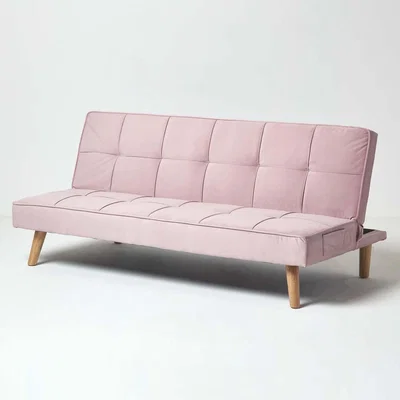 The Range Bower Velvet Large 3 Seater Sofa Bed - Pink