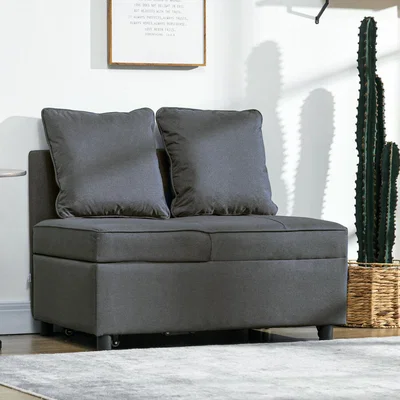 The Range Sleeper Sofa Bed Folding Chair Bed with Adjustable Backrest Pillows - Grey