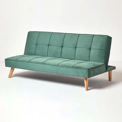 The Range Bower Velvet Large 3 Seater Sofa Bed - Dark Green