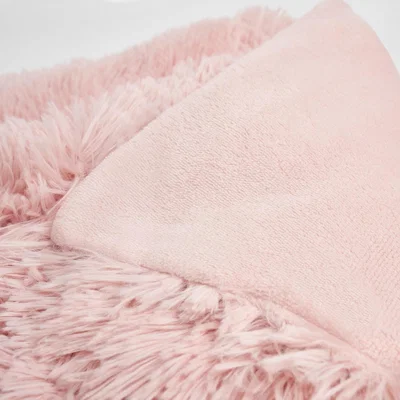 The Range Sienna Fluffy Shaggy Blanket Throw Over Sofa Bed Fleece - Pink