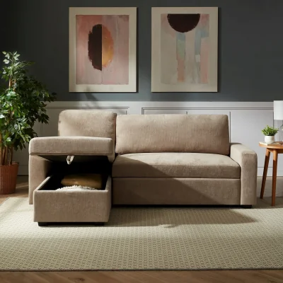 The Range Coeburn Reversible Corner Sofabed with Storage - Light Brown