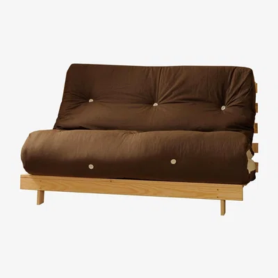 The Range Chocolate and Cream 4ft Premium Luxury Futon Wooden Sofa Bed