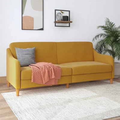 The Range Jasper Coil Sofa Bed - Mustard Linen
