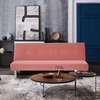 The Range Velvet Sofa Bed - Pink