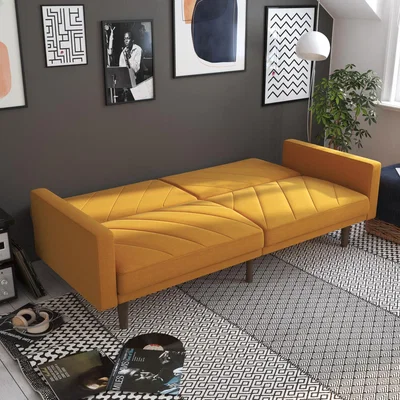 The Range Paxson Clic Clac Sofa Bed - Mustard Linen