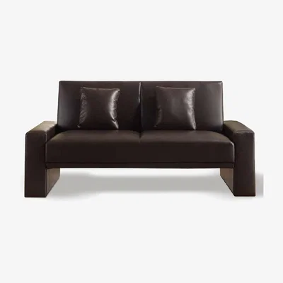 The Range Brown Faux Leather Modern Luxury Sofa Bed - Brown