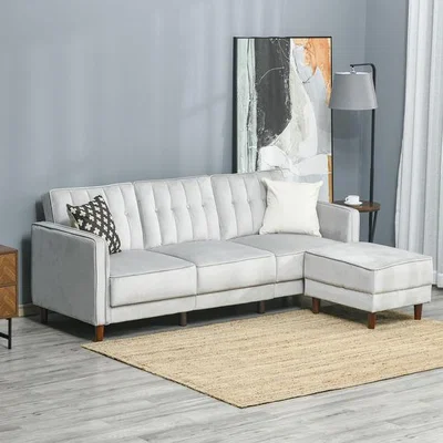 The Range Corner Sofa bed Reversible Sectional Sofa Set Sleeper Futon - Light Grey