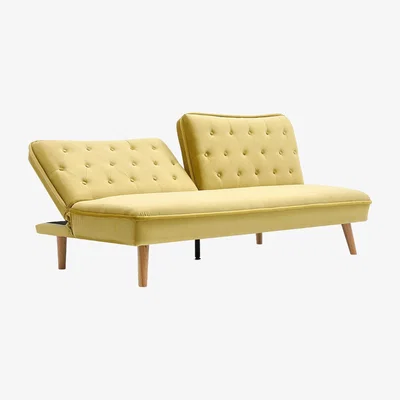 The Range Upholstered Convertible Sofa Bed with Wood Leg - Yellow