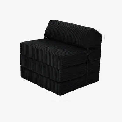 The Range Premium Jumbo Cord Folding Z Bed - Black
