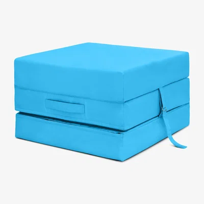 The Range Single Tri Folding Z Bed Mattress with Carry Handle - Turquoise