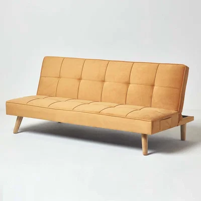 The Range Bower Velvet Large 3 Seater Sofa Bed - Gold