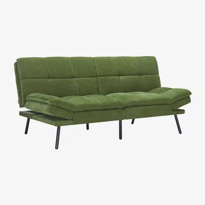 The Range Chenille Folding Convertible Sofa Bed - Green
