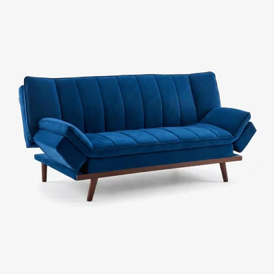 The Range Mondaine Velvet Sofa Bed - Navy