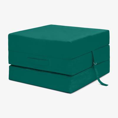 The Range Single Tri Folding Z Bed Mattress with Carry Handle - Green