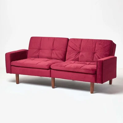 The Range Murphy Velvet Large 3 Seater Sofa Bed - Bordeux