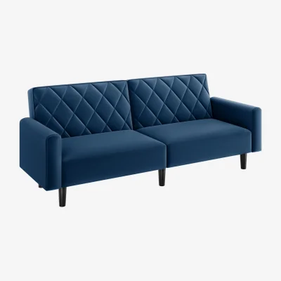 The Range Yaheetech Velvet Convertible Sofa Bed Diamond-Tufted Design