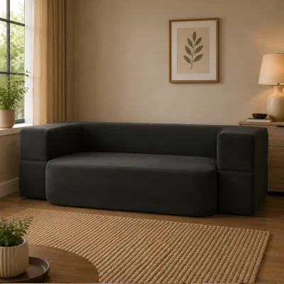 The Range Elstead Black 2 Seater Convertible Sofa Bed - Black
