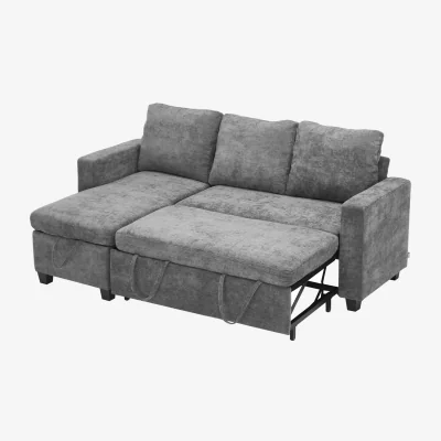 The Range 3 Seater L Shaped Sofa Bed with Storage - Grey