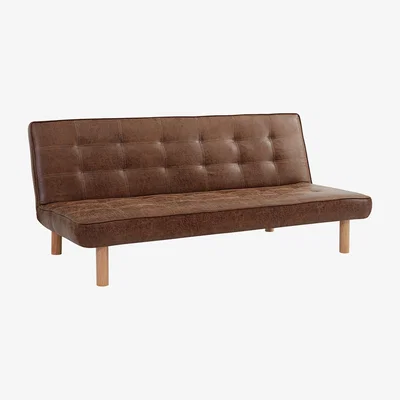 The Range Stella 3 Seater Sofa Bed Brown Ari Leather - Brown Air Leather