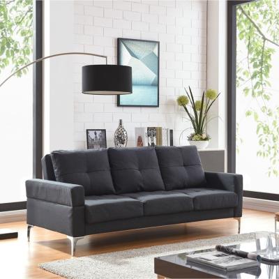 The Range Aston 3 Seater Sofa Bed Fabric Charcoal With Metal Legs - Charcoal