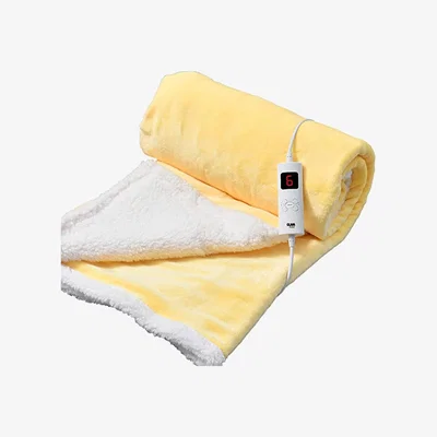 The Range Heated Throw Electric Fleece Over Blanket Sofa Bed Large - Yellow