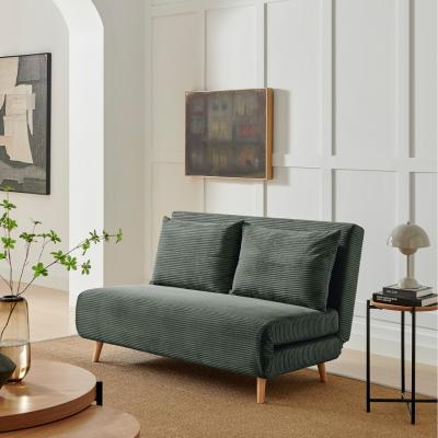 The Range Bobby Upholstered Fabric Double Folding Sofa Bed - Green