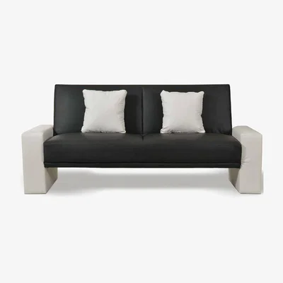 The Range Black and White Faux Leather Modern Luxury Sofa Bed