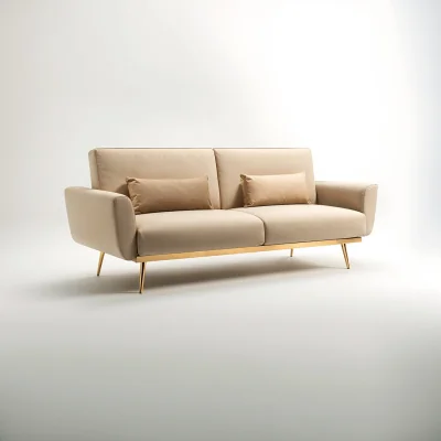 The Range Hatton Mink Velvet Sofa Bed - Brown