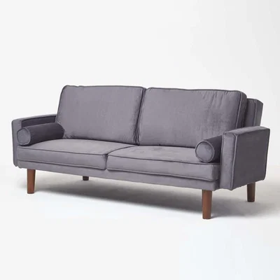 The Range Stanley Velvet Large 3 Seater Sofa Bed - Dark Grey