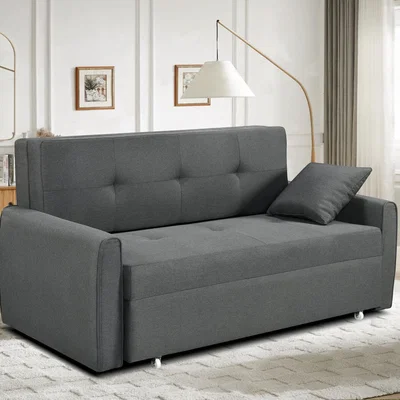 The Range Grey Linen Pull Out Sofa Bed - Grey