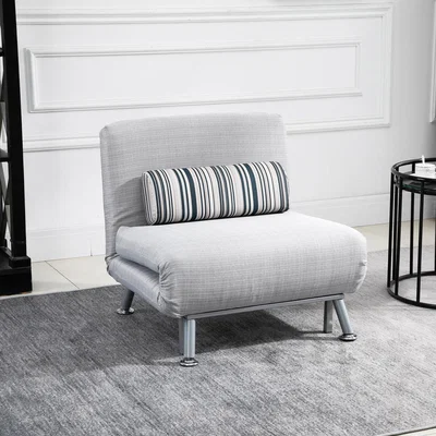 The Range Faux Suede Convertible Sofa Bed with Metal Frame - Grey