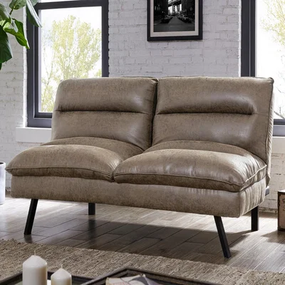 The Range Edmont 3 Seater Sofa Bed Air Leather Or Fabric - Grey