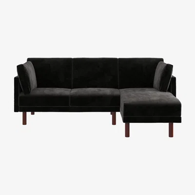 The Range Clair Sectional Sofa Bed - Black Velvet