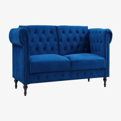 The Range Colin 3 Seater Sofa Bed Chesterfield Design Velvet Fabric - Blue Velvet