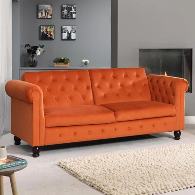 The Range Maplewood Click-Clack Reclining Sofabed - Orange