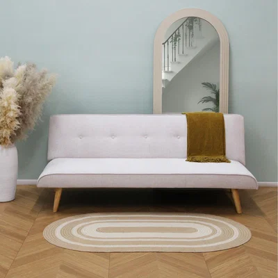 The Range Lucca 3 Seater Click-clack Sofa Bed in Premium Textured Linen - Light Grey