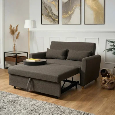 The Range Dahlia Linen Sofa Bed - Brown