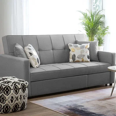 The Range Malthe 3 Seater Linen Sofa Bed - Light Grey