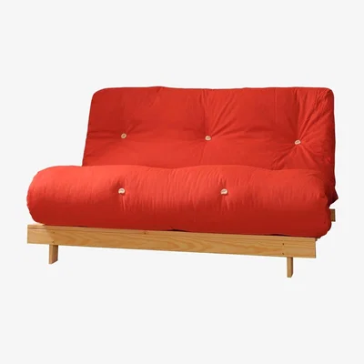 The Range Red 4ft6 Premium Luxury Wooden Futon Sofa Bed
