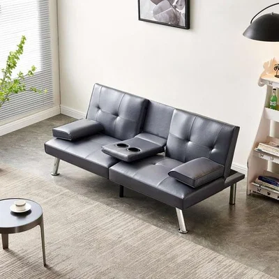 The Range WestWood Faux Leather Manhattan Sofa Bed - Grey