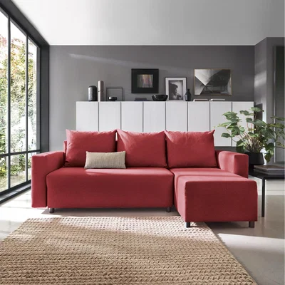 The Range Oslo Reversible Corner Sofa Bed - Red