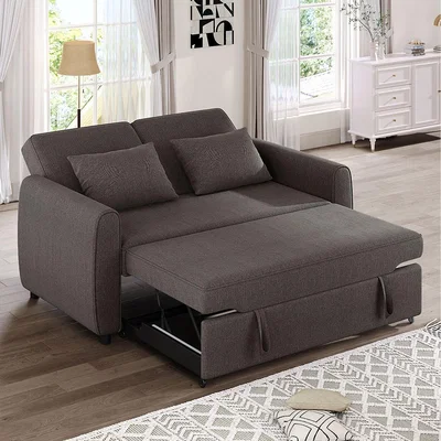 The Range Convertible Sofa Bed with 2 Pillows - Dark Grey