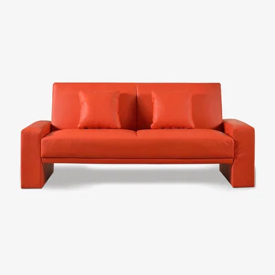 The Range Red Faux Leather Modern Luxury Sofa Bed