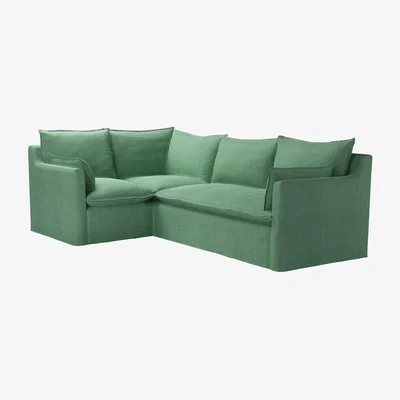 Sofa.com Anders Asym: LHF Single w RHF 2 Seat Sofa bed in Celadon Easy Cotton