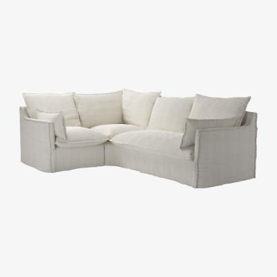 Sofa.com Isaac Asym: LHF Single w RHF 2 Seat Sofa Bed in Clay House Basket Weave - sofa.com