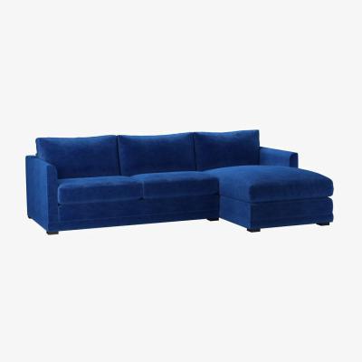 Sofa.com Aissa Medium RHF Chaise Storage Sofa in Cobalt Smart Velvet - sofa.com