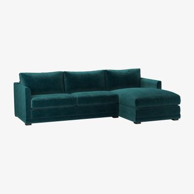 Sofa.com Aissa Medium RHF 2.5 Seat Storage Chaise Sofa Bed in Jade Smart Velvet