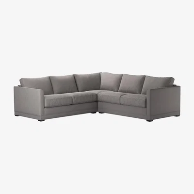 Sofa.com Aissa Small LHF 2 Seat Corner Sofa Bed in Pigeon Grey Easy Cotton